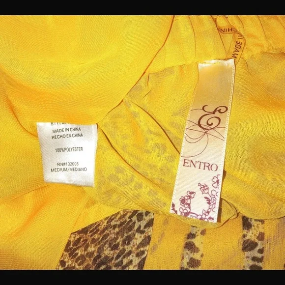 Entro sz med Dark Yellow & Brown Animal Print Maxi Dress - Picture 4 of 6